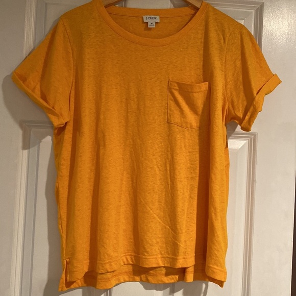 J.crew mustard yellow rolled sleeved tee - Picture 2 of 5
